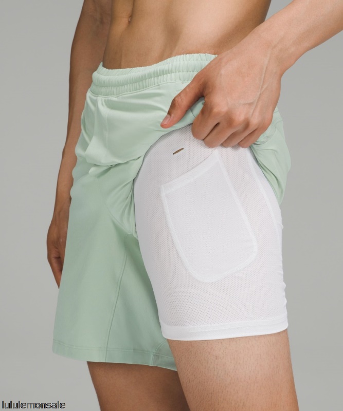 Lululemon Deutschland DELULU820 | Lululemon Deutschland Arctic Green Pace Breaker Gefüttert Kurz 7